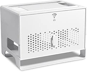 Support Box Internet,Box Rangement,Meuble Box Internet,éTagèRe Flottante Murale Pour Routeur Wifi,éTagèRe Flottante Pour Composants Tv,2 éTages BoîTe De Rangement Moderne à Suspendre,Grande Capacité