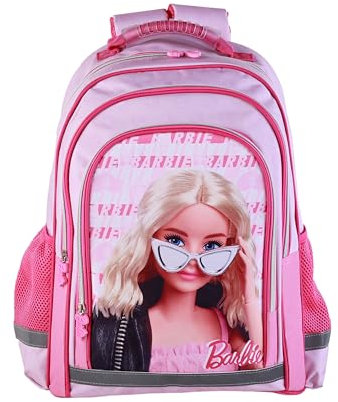TOYBAGS Unisex Kinder Barbie Rucksack mit Zwei Fächern, anpassbar an Trolley, 41,5 x 30 x 17 cm. Schulrucksack, Schwarz