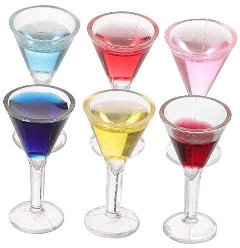 Vaguelly 6pcs Cocktail Glass Miniature Toy Miniature Accessory Cocktail Glasses Toy Mini Wine Goblet Miniature Red Wine Goblet Doll Cocktail Glasses Miniature Wine Goblet Toy