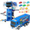 Aolawco 22 in 1 Transport Truck Toys Cars with 6 Race Cars, Toy Car Garage Track Set with Music and Light Effects for Kids, Car Race Track Boys Toys - Gift for Kids 4-11