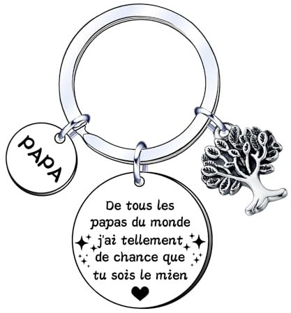 AIMINI Porte-Clef Papa Personnalisé - Cadeau Original pour Futur Jeune Papa 40 ans 50 ans - Idée pour Anniversaire, Noël et Fête des Pères