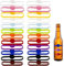 24 Pezzi Segnabicchieri Silicone, Segnabicchiere Colorati Riutilizzabili Marcatori di Bevande Identificatore Pennarelli Bicchiere Segna Bicchieri Calici da Vino per Whisky Martini Drink Champagne