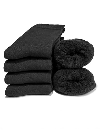 Occulto Damen Warme Thermosocken 80% Baumwolle 6er Pack (Modell: Smilla) Schwarz 35-38