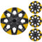 CHAOUYYZ Radkappen, 12 Zoll, Radkappenabdeckungen, Schutz, Autozubehör, Mehrere Farben/Yellow Black