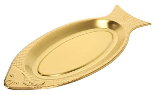 FUNOMOCYA Fish Shape Tray Serving Platter Baking Plate for Fish Dessert Tray Storage Wear-Resistant Stainless Steel