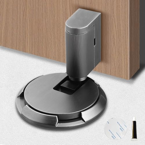 Magnetischer Türstopper, 2024 Neu Türstopper Boden, Selbstklebend Schwer Türhalter, Tür Stopper Ohne Bohren Höhenverstellbarer Türpuffer, Wind-resistant Mechanical Silent Door Stop (Dunkelschwarz)