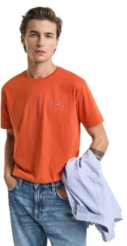 Gant Herren Reg Shield Ss T-Shirt T-Shirt, Deep Orange, XXL