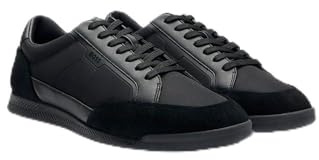 BOSS Men's Nitan Txsd Low-Profile Trainers, Black, 10 UK