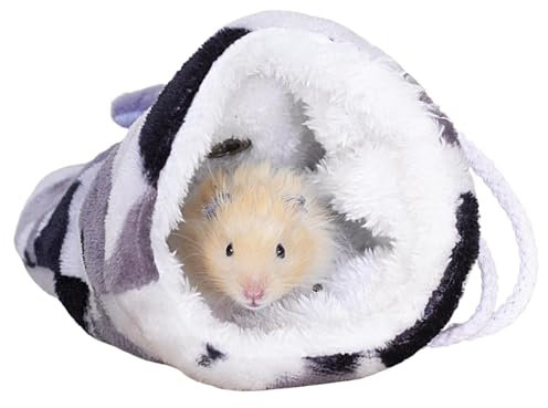 Nixiara Hamster Sleeping Bed, Dwarf Hamster Carrier Bag, Small Squirrel Sleeping Pouch Flannel Warm Mice Chinchilla Snakes Nest