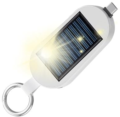Solarladegerät | 3000mAh Émergéncy Pöwer Bank | Tragbarer Solar Miní Schlüsselanhänger Pöwer Bank | Solarbetriebener Schlüsselanhänger Pöwer Bank Typ C | Kabellose Uhr Aufladen für Reisen Outdoor
