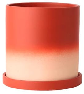 HTYUKFDG Planteur de Couleur Gradient de Plante en céramique avec Trou de Drainage et Soucoupe Moderne intérieur/extérieur Plante Pot pour Les Herbes succulentes orchidées Jasmin d'hiver