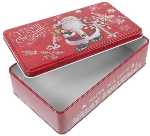 Zerodeko 5pcs Box Christmas Tin Box Cookie Storage Xmas Candy Tins Elegant Party Favor Biscuit Container
