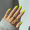 KQueenest Lot de 24 faux ongles courts en acrylique à coller - Vert fluo - Courts et ronds - Couleur unie - En gel brillant - Pour femme - Convient pour un usage quotidien