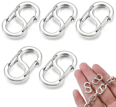 JRYXDS 5 Pezzi Bracciale In Titanio Chiusura A Moschettone Con Doppia Apertura Fibbia Da Alpinismo Creazione Di Gioielli