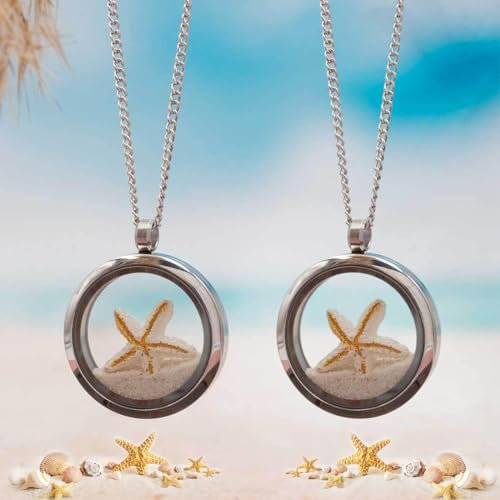 PYEUIFT Glasmedaillon aus Edelstahl mit Schraubverschluss zum Befüllen in 30 mm zum Schmuck selber machen und personalisieren(2 Stück