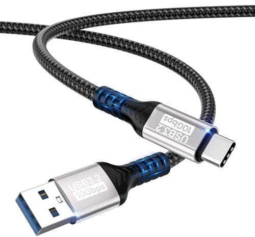 Cavo USB A a USB C da 0,5m,trasferimento dati a 10Gbps,cavo di ricarica rapida 60W 3A per iPhone 16/15/Pro Max,Samsung Galaxy S24 S23 S22 S21,A55 A54 A35/iPad Pro/SSD esterno/dispositivo USB a tipo C