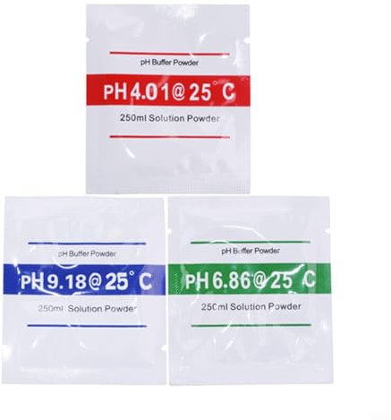 HomeVortex PH Calibration Solution Buffer Kit 4.01 6.86 9.18 Accurat Standard For Laboratory PH Meter Tester With 250 ML Mixing Guide(20pcs)