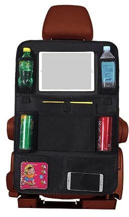 NOLITOY Multifunktionale Auto Rücksitz Organizer Tasche Schwarz Praktische Aufbewahrung für Mehrere Fächer für Ordnung im Auto aus Strapazierfähigem Oxford Gefertigt