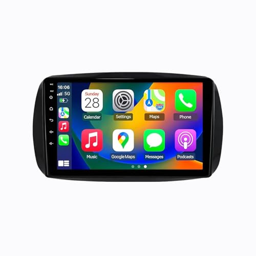 9 Pollice Car radio Android 15 2 DIN Car Stereo per Mercedes Benz Smart 453 Fortwo 2014-2020 con Telecamera Posteriore/Wireless Carplay/BT/FM Radio/GPS/Mirror Link/Lettore multimediale(2+32G)