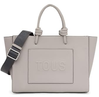 TOUS Shopper Mediano Amaya Gris, Para Mujer, Medidas 23 x 31 x 16 cm, Colección Tous La Rue New