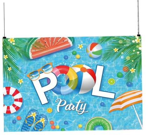 Fondo de Fiesta en la Piscina Fondo de fotografía de Fiesta en la Piscina de Verano Decoraciones de natación telón de de Verano de 1, 8x1, 2 m