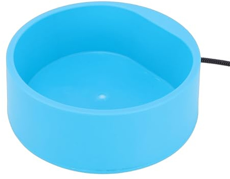 Luocute Beheizter Wassernapf für Haustiere, 2,5 L, Beheizter Hundenapf mit Stahlumwickelter, Kausicherer Schnur für Katzen, Hunde, Geflügel, Vieh Im Winter