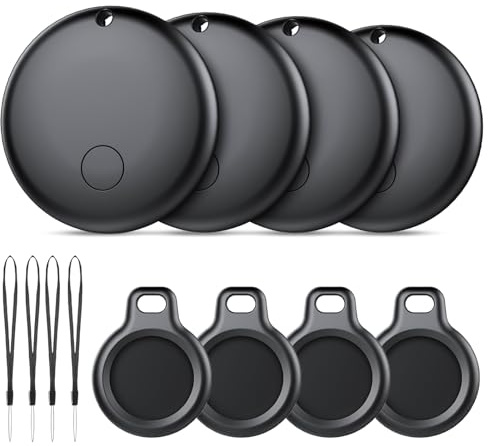 Air Tracker Tag Android Smart Tag, Schlüsselfinder KeyFinder kompatibel mit Google Mein Gerät Finden APP (Android NUR), Bluetooth Key Finder für Gepäck/Taschen/Koffer/Brieftasche (4er Pack)
