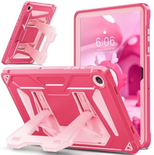 INFILAND Niños Funda para Samsung Galaxy Tab A11+ / A11 Plus de 11 pulgadas 2025, Carcasa Resistente y Antigolpes con Soporte Vertical/Horizontal Estable, Protector Robusto para Tableta (Magenta-Rosa)