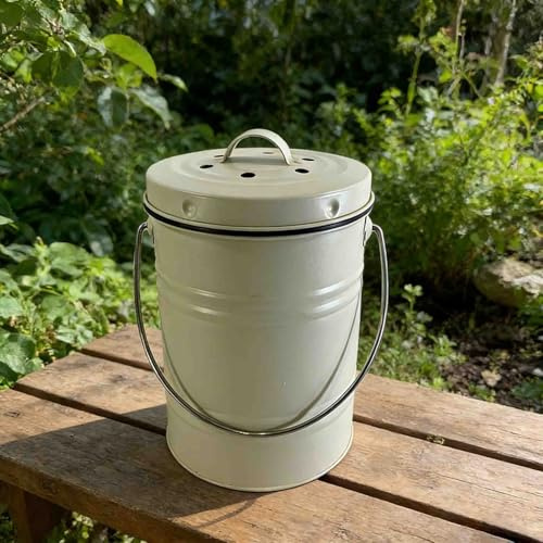 Composteur de Cuisine à Poser, Seau à Compost pour déchets Alimentaires, Comprend Un Seau intérieur, conteneur à Compost, Poubelle métallique pour déchets Alimentaires de Cuisine