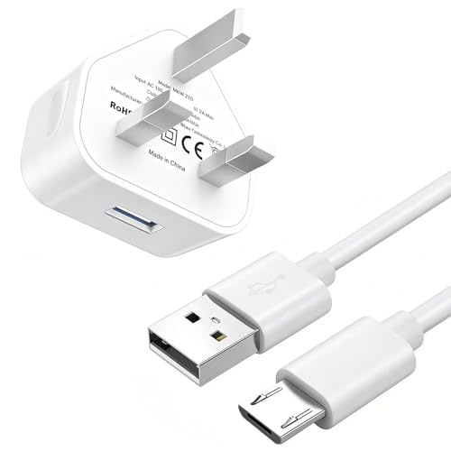 10W USB Fire TV Stick Charger Cable Compatible for Amazon Fire TV Stick Plus/4k Max, 4K+,Lite, Roku Streaming Stick/Express+, Premiere/+, Roku Voice Remote Pro Micro USB Charging Power Cord 1.5M white