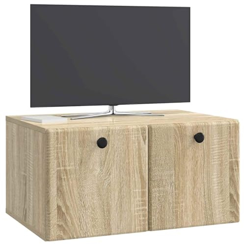 vidaXL Wandmontierter TV-Schrank 59,5 x 41 x 30 cm Sonoma-Eiche, Wohnzimmeraufbewahrung, moderner Schrank, Wand-TV-Ständer, rechteckiges Design, viel Platz, praktische Möbel