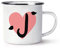 Gift Base Buchstabe J Herz Alphabet Retro Emaille Becher Tasse