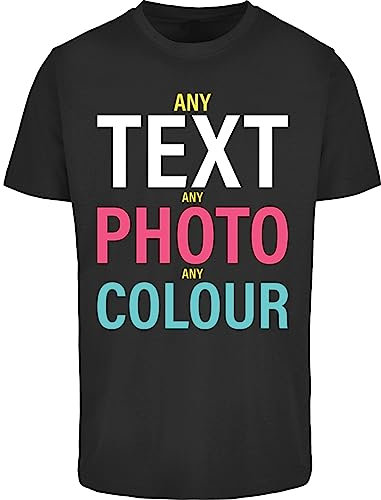 Hippowarehouse Personalised T-Shirt UK Unisex Short Sleeve Printed Text Image Photo Mens Womens Funny (Specific Size Guide in Description) Black