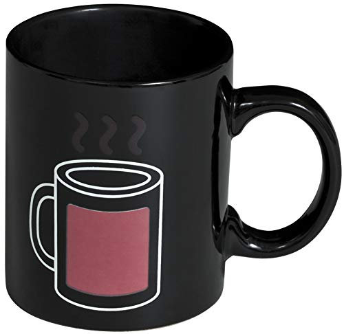Grinscard Keramik Tasse mit Animiertem Thermoeffekt - Dampfender Becher Design 0,3l - Motiv Kaffeetasse als Geschenk