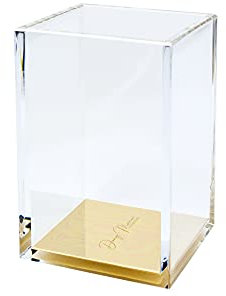 Dany Marcus Stifteköcher oder Pinselhalter aus transparentem Acryl mit Golddetail