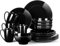 LOVECASA, Series Sweet, Porcelain Round Dinner Set, Black, 16 Pieces, Kitchen Tableware, Dining Tableware, Ceramic Dinnerware Set with 4 Pieces Dinner Plates, Dessert Plates, Bowls and Mugs, Service