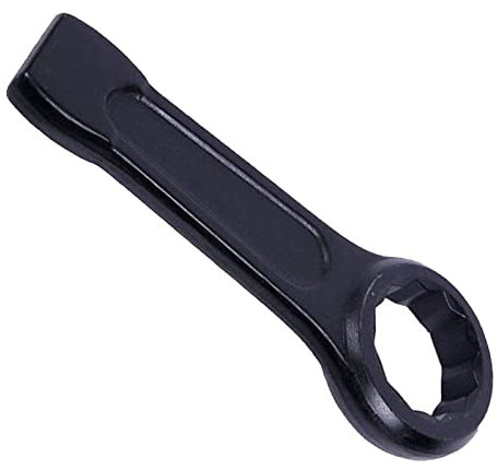 TOP-VIGOR 32 mm Slogging Ring Spanner Striking Straight Handle Box End Wrench Metric Single Ring Flat Spanner Slogging Wrenches for Various Hex Head Bolt