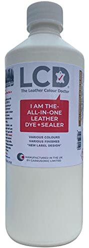 Carbusonic All-in-One Leather Dye & Sealant - Restores Colour & Protects Interior Leather, Vinyl - Waterproof Repair Paint for Sofas, Handbags, Chairs, Shoes & Car Seats - Soft Feel Colourant White