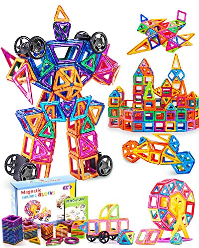 KALAHOL 115pcs Intelligent Magnetic Building Blocks Set, Creative Educational Construction Toys Set for Kids Game, Unique Travel Series Magnetic Tiles for Kids, 88pcs and 24 Castle Cards Set Gift Box