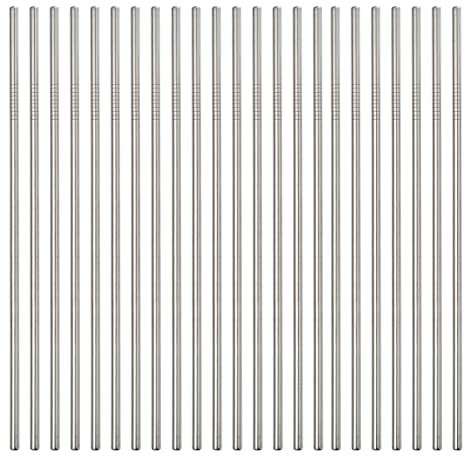 Stainless Steel Straw 100Pcs In Bulk,Ultra Long 10.5 Reusable Metal Straight Straws in Wholesale Order for Drinks (10.5 - Silver, 100pcs - Straight)