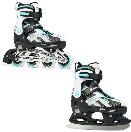 RAVEN Pulse Inline Skates Inliner für Kinder und Erwachsene OPTIONAL 2in1 mit Schlittschuhen verstellbar