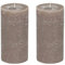 Stumpenkerzen Rustic 2er Set - Stumpenkerze, Blockkerze, Kerze, Adventskranz, Advent - Kein Ruß - Brenndauer: 120 Std. - viele Farben - 10x20 cm (Taupe)