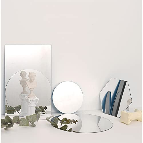 GISELA D Acryl-Spiegel-Reflexionstafel, geometrische Form, Fotohintergrund, Requisiten, Set, Fotografie, Ornamente, reflektierende Display-Blatt (Silber, 5 Stück)