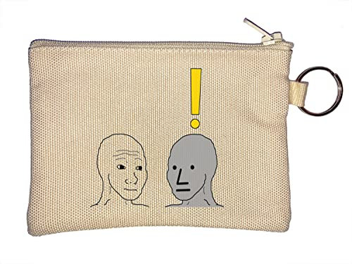 Wojak Feels Guy NPC Non Player Character Quest Giver Meme Monedero llavero Beige One Size
