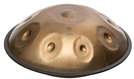 Sela Harmony Handpan Stainless Steel Gold - E Equinox Stimmung - rostfrei & korrosionsbeständig - klangvolles Percussion-Instrument ohne Störgeräusche - Steel Hand-Pan 57 cm groß - inkl. Tasche