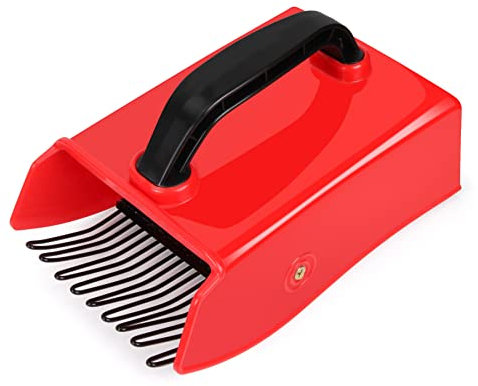 VicBre Beerenpflücker mit Metallkamm Kunststoff Blaubeerschaufel Rechen Rot-Schwarz ,SGC-RB