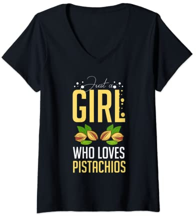 Womens Pistachio Nuts Tree Ice Cream Dessert Unsalted Bowl V-Neck T-Shirt