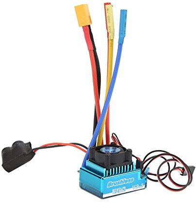 Hoopoocolor 120A RC Brushless ESC, Programmierbar Wasserdicht Staubdicht Bürstenloser ESC, 9 Geschwindigkeit Beschleunigung Eine Tasteneinstellung Abriebfest Und Langlebig RC Brushless ESC 1/10