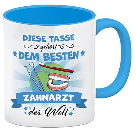 speecheese Bester Zahnarzt der Welt Kaffeebecher Hellblau