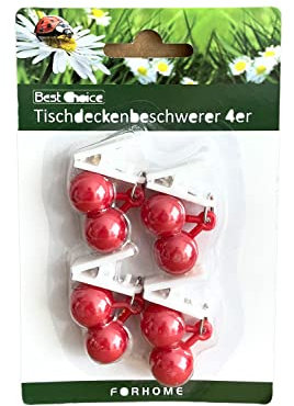 Bonvie.shop 4er-Pack Tischdeckenbeschwerer Tischdeckenhalter Früchte Tischdeckengewichte: Kirsche